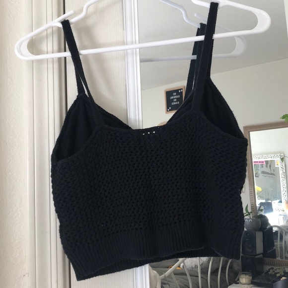 Medium American eagle crochet black crop tank top - Picture 3 of 4